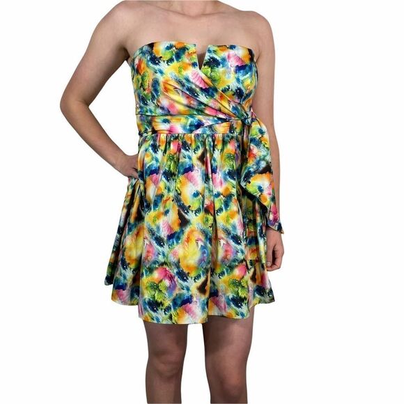 Love Culture Multicolored Strapless Dress - Picture 1 of 6